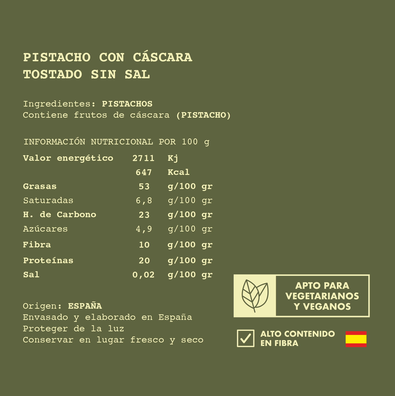 Pistacho tostado sin sal - Imagen 3